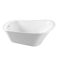 Thumbnail for Aqua Eden VTRS592826Q 59-Inch Acrylic Single Slipper Freestanding Tub with Drain, White - BNGBath