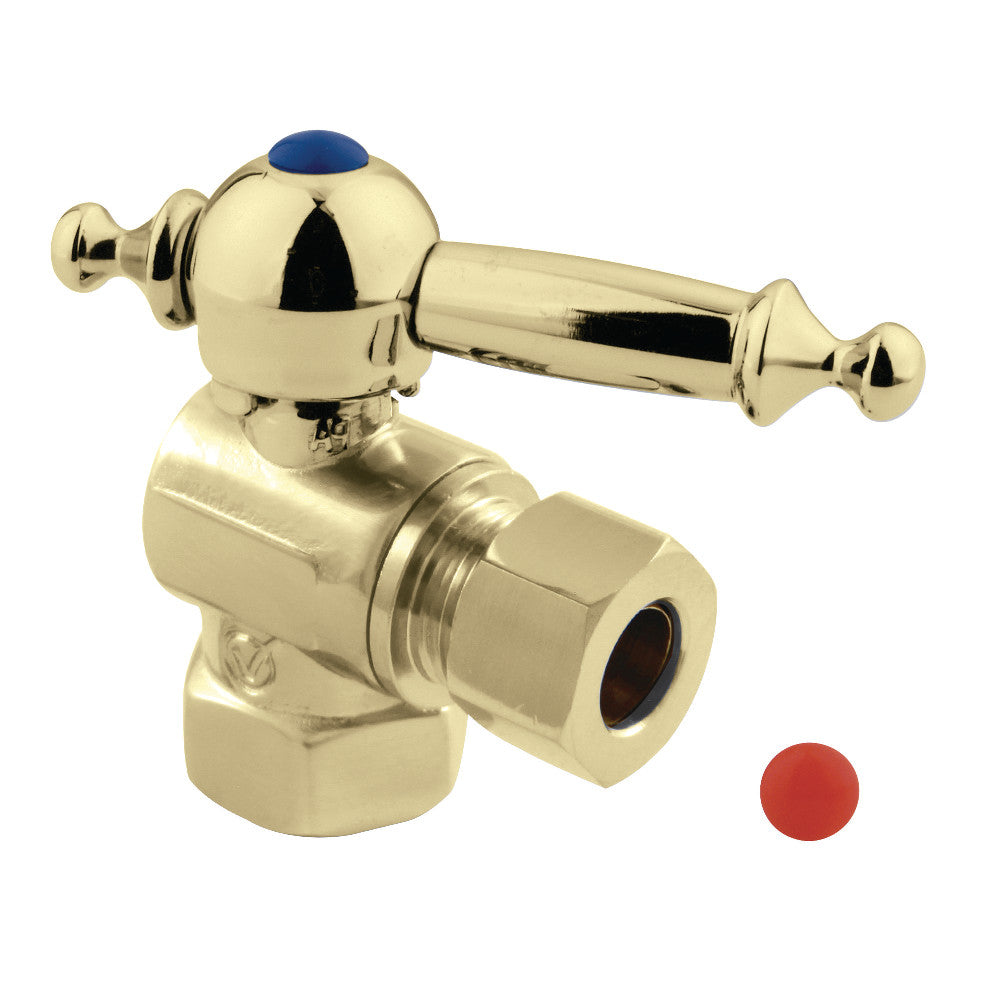 Kingston Brass CC33102TL 3/8" IPS X 3/8" OD Comp Angle Stop Valve, Polished Brass - BNGBath