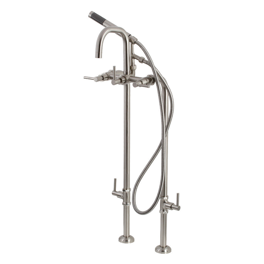Aqua Vintage CCK8408DL Concord Freestanding Tub Faucet with Supply Line, Stop Valve, Brushed Nickel - BNGBath