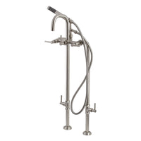 Thumbnail for Aqua Vintage CCK8408DL Concord Freestanding Tub Faucet with Supply Line, Stop Valve, Brushed Nickel - BNGBath