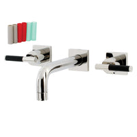 Thumbnail for Kingston Brass KS6126CKL Ksiser Two-Handle Wall Mount Bathroom Faucet, Polished Nickel - BNGBath