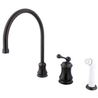 Thumbnail for Kingston Brass KS3815BL Widespread Kitchen Faucet, Oil Rubbed Bronze - BNGBath