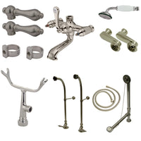 Thumbnail for Kingston Brass CCK5108AL Vintage Freestanding Clawfoot Tub Faucet Package with Supply Line, Brushed Nickel - BNGBath