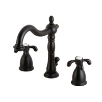 Thumbnail for Kingston Brass KB1970TX French Country Widespread Bathroom Faucet with Brass Pop-Up, Matte Black - BNGBath