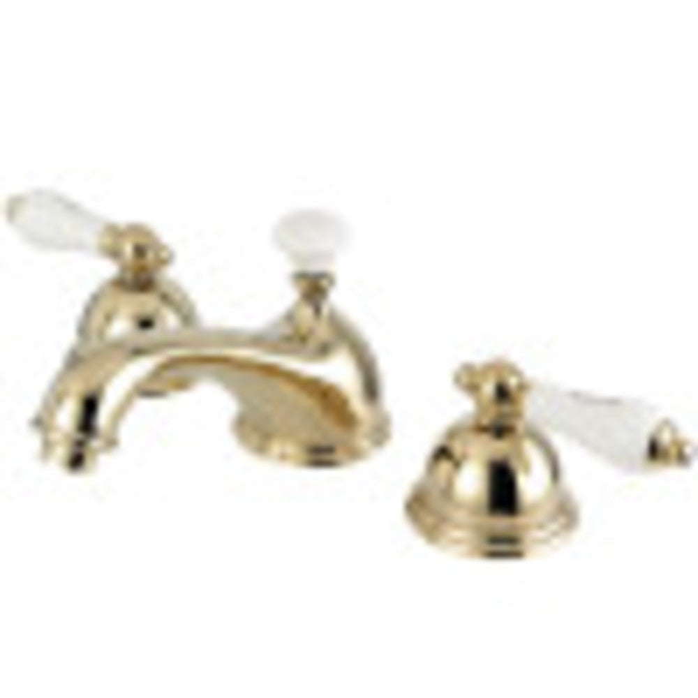 Kingston Brass CC33L2 8 to 16 in. Widespread Bathroom Faucet, Polished Brass - BNGBath