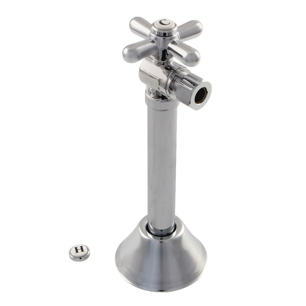 Kingston Brass CC83201X 1/2" Sweat x 3/8" OD Comp Angle Shut-Off Valve with 5" Extension, Polished Chrome - BNGBath