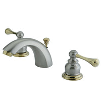 Thumbnail for Kingston Brass KB3949BL Mini-Widespread Bathroom Faucet, Brushed Nickel/Polished Brass - BNGBath