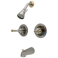 Thumbnail for Kingston Brass KB679 Magellan Pressure Balanced Tub Shower Faucet, Brushed Nickel/Polished Brass - BNGBath