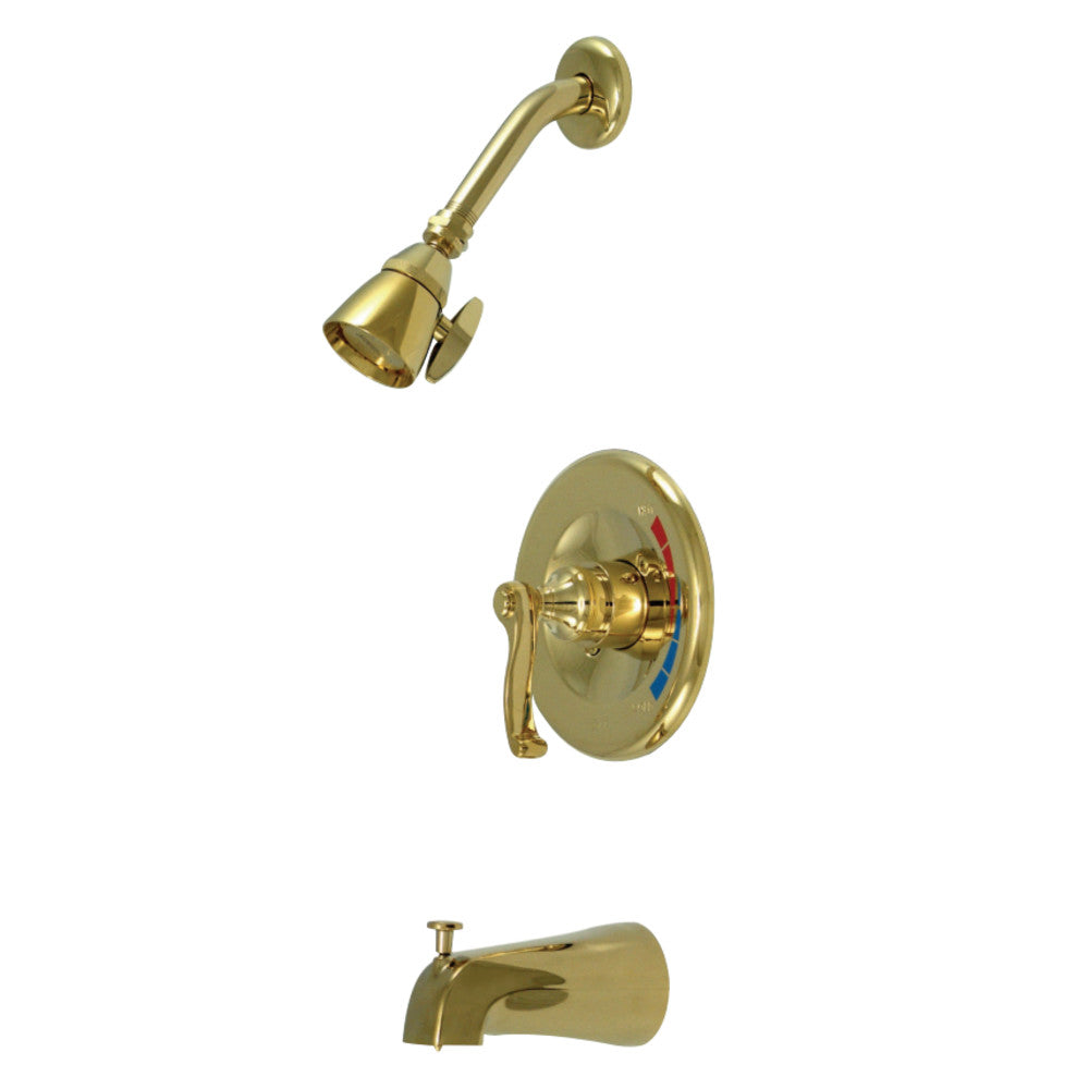 Kingston Brass KB8632FL Royale Tub & Shower Faucet, Polished Brass - BNGBath