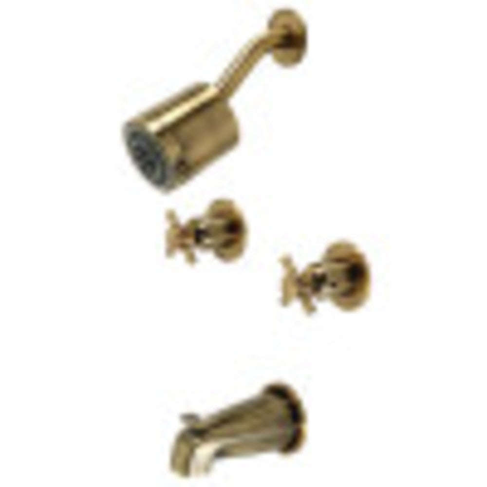Kingston Brass KBX8143DX Concord Two-Handle Tub and Shower Faucet, Antique Brass - BNGBath