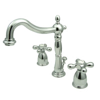 Thumbnail for Kingston Brass KB1971AX Heritage Widespread Bathroom Faucet with Plastic Pop-Up, Polished Chrome - BNGBath