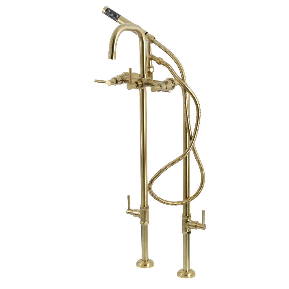 Aqua Vintage CCK8407DL Concord Freestanding Tub Faucet with Supply Line, Stop Valve, Brushed Brass - BNGBath