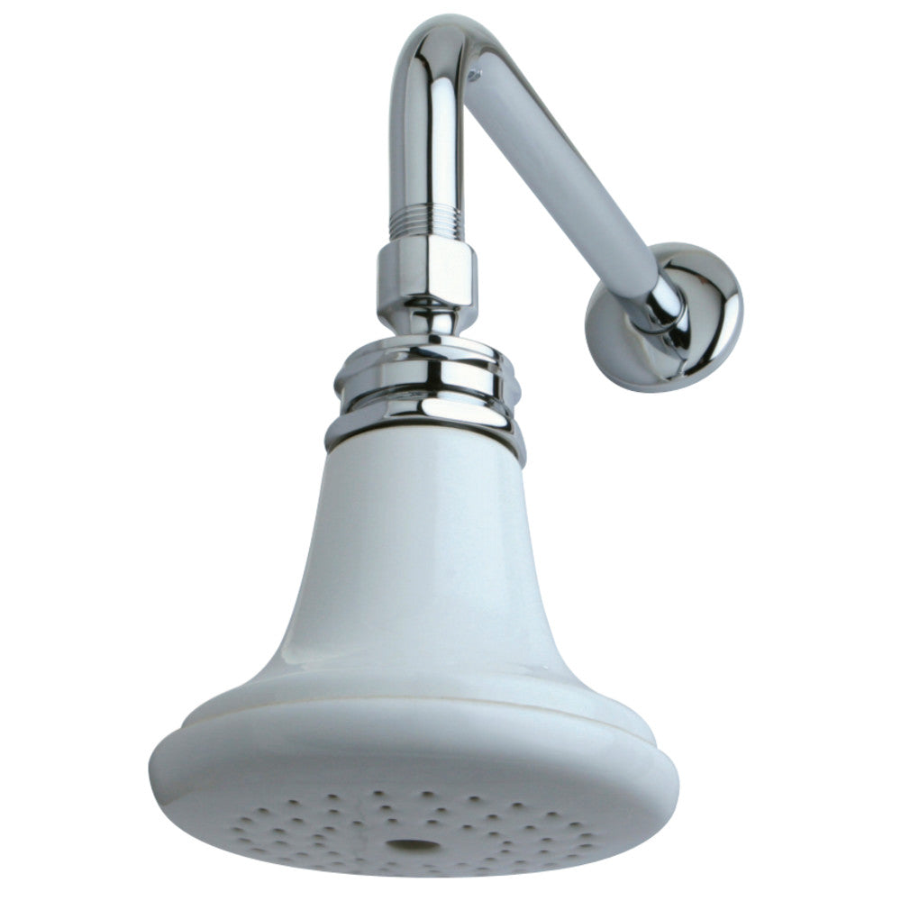 Kingston Brass P50CK Victorian Ceramic Showerhead with 12" Shower Arm Combo, Polished Chrome - BNGBath