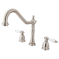 Thumbnail for Kingston Brass KB1798PLLS Widespread Kitchen Faucet, Brushed Nickel - BNGBath
