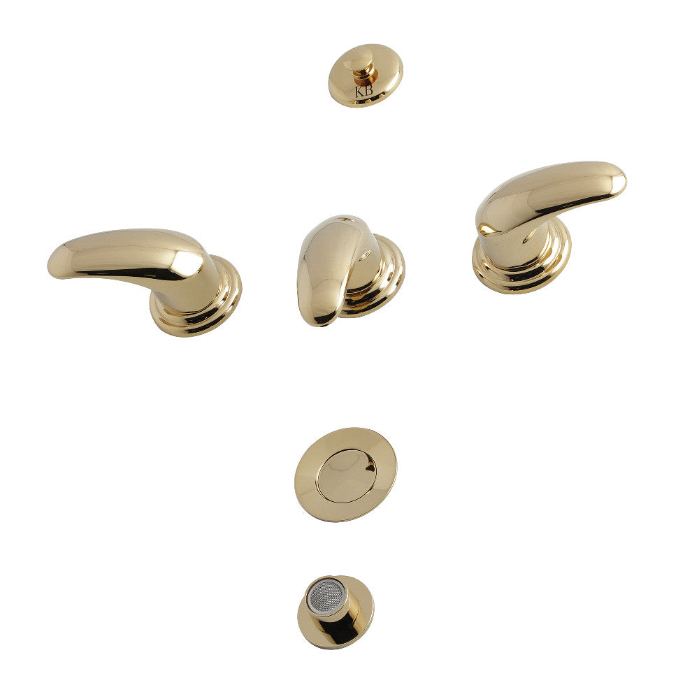 Kingston Brass KB6322LL Legacy 3-Handle Bidet Faucet with Brass Pop-Up, Polished Brass - BNGBath