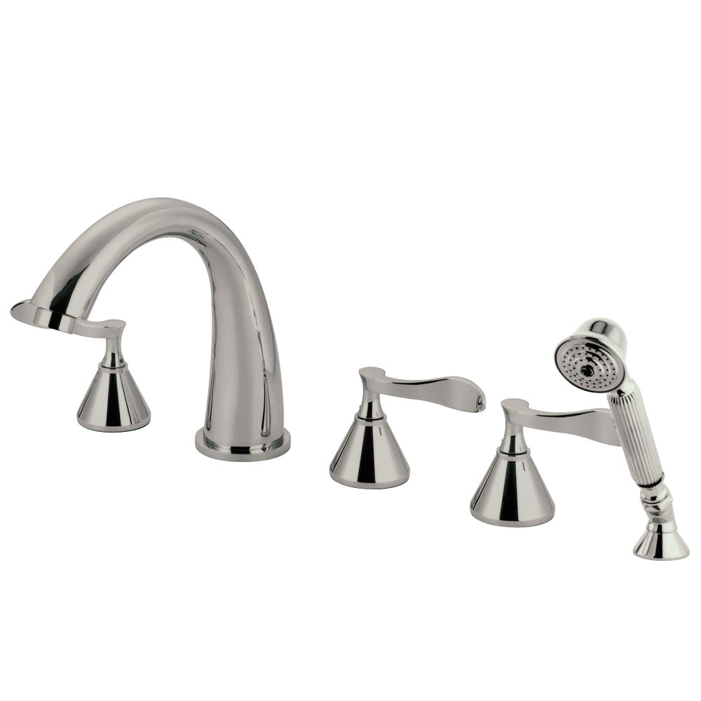 Kingston Brass KS23685CFL Century Roman Tub Faucet with Hand Shower, Brushed Nickel - BNGBath
