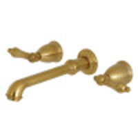 Thumbnail for Kingston Brass KS7127AL 8-Inch Center Wall Mount Bathroom Faucet, Brushed Brass - BNGBath