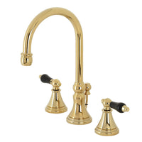 Thumbnail for Kingston Brass KS2982PKL Duchess Widespread Bathroom Faucet with Brass Pop-Up, Polished Brass - BNGBath
