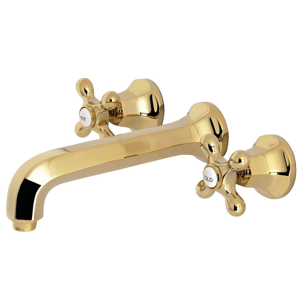 Kingston Brass KS4122AX Metropolitan 2-Handle Wall Mount Bathroom Faucet, Polished Brass - BNGBath