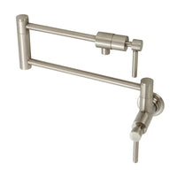 Thumbnail for Kingston Brass KS4108DL Concord Wall Mount Pot Filler, Brushed Nickel - BNGBath
