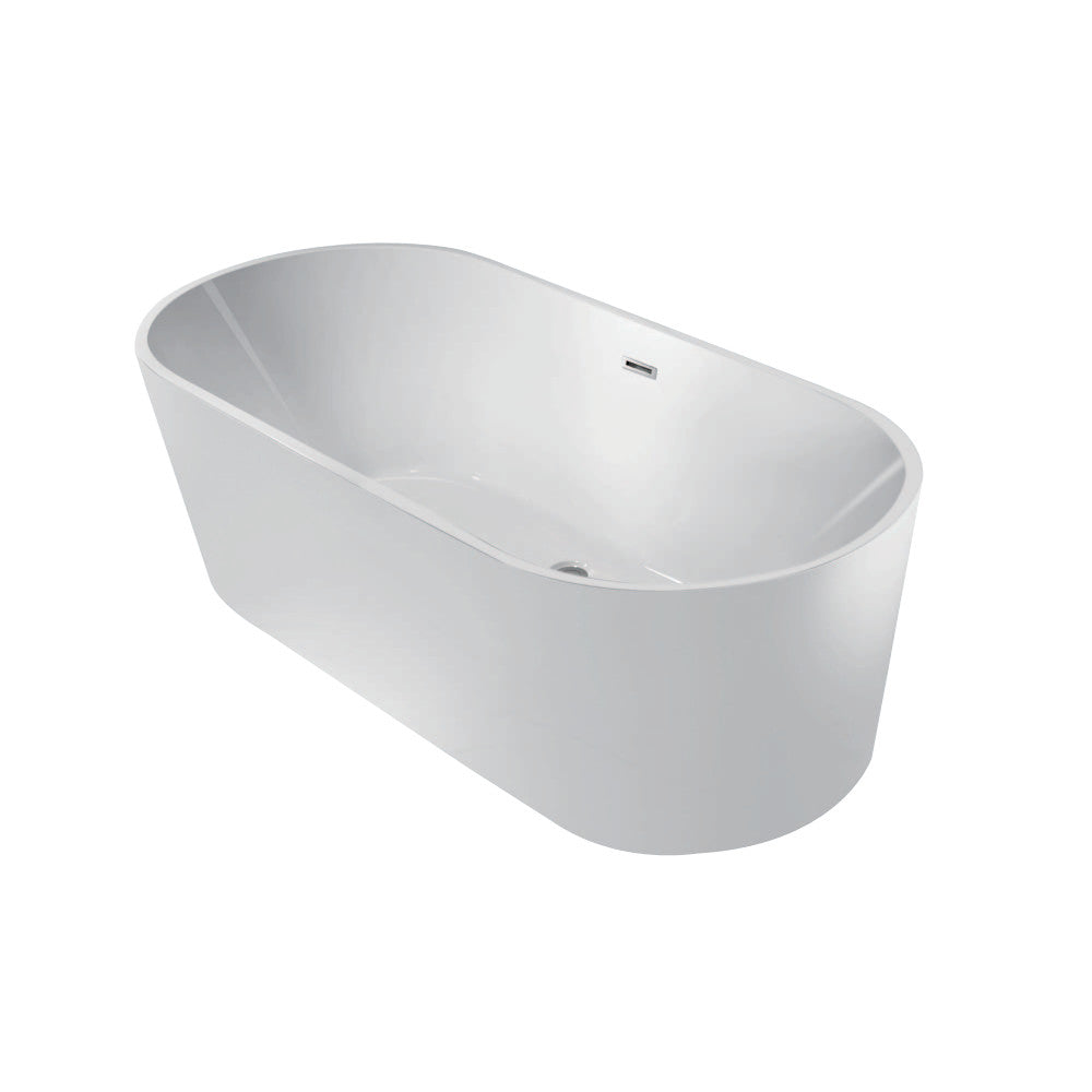Aqua Eden VTDE603023 60-Inch Acrylic Double Ended Freestanding Tub with Drain, White - BNGBath