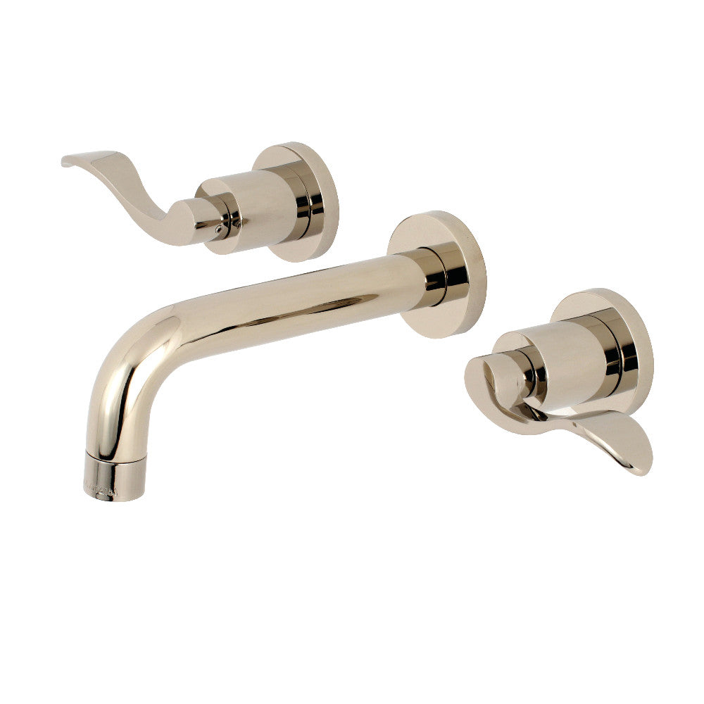 Kingston Brass KS8126DFL NuWave 2-Handle Wall Mount Bathroom Faucet, Polished Nickel - BNGBath