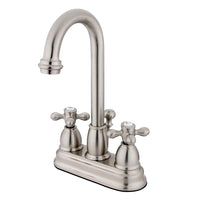 Thumbnail for Kingston Brass KB3618AX 4 in. Centerset Bathroom Faucet, Brushed Nickel - BNGBath