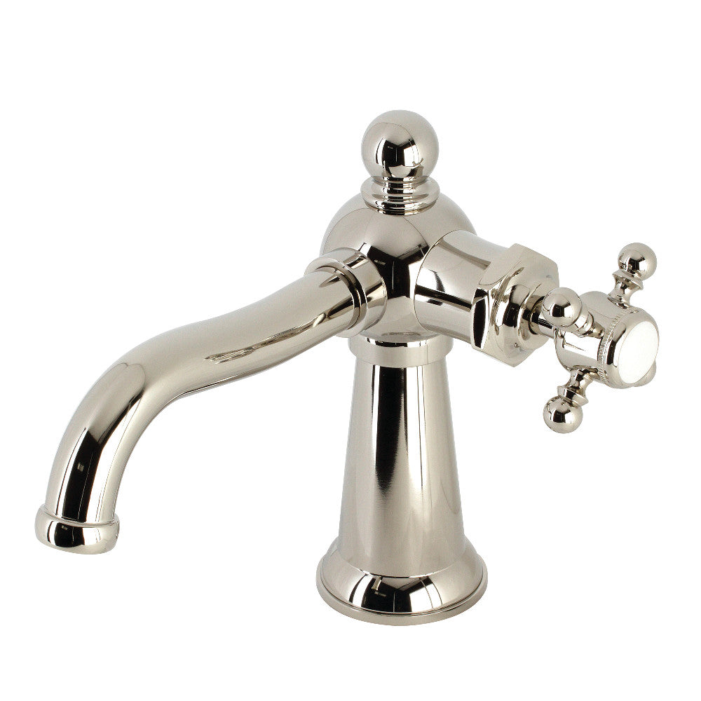 Kingston Brass KS154BXPN Nautical Single-Handle Bathroom Faucet with Push Pop-Up, Polished Nickel - BNGBath