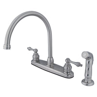 Thumbnail for Kingston Brass KB728ALSP Vintage 8-Inch Centerset Kitchen Faucet, Brushed Nickel - BNGBath