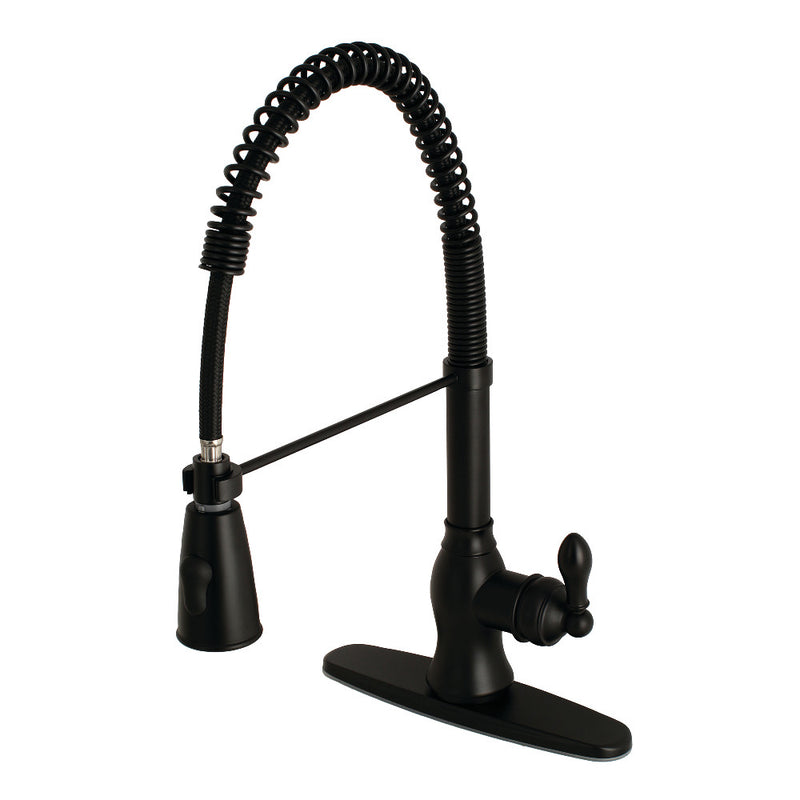 Gourmetier GSY8890ACL American Classic Single-Handle Pre-Rinse Kitchen Faucet, Matte Black - BNGBath