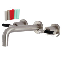 Thumbnail for Kingston Brass KS8128CKL Kaiser Two-Handle Wall Mount Bathroom Faucet, Brushed Nickel - BNGBath