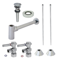Thumbnail for Kingston Brass CC53301DLVOKB30 Modern Plumbing Sink Trim Kit with Bottle Trap and Overflow Drain, Polished Chrome - BNGBath