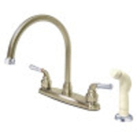 Thumbnail for Kingston Brass KB797 Magellan 8-Inch Centerset Kitchen Faucet, Brushed Nickel/Polished Chrome - BNGBath