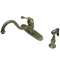 Thumbnail for Kingston Brass KB3579BLBS 8-Inch Kitchen Faucet, Brushed Nickel/Polished Brass - BNGBath