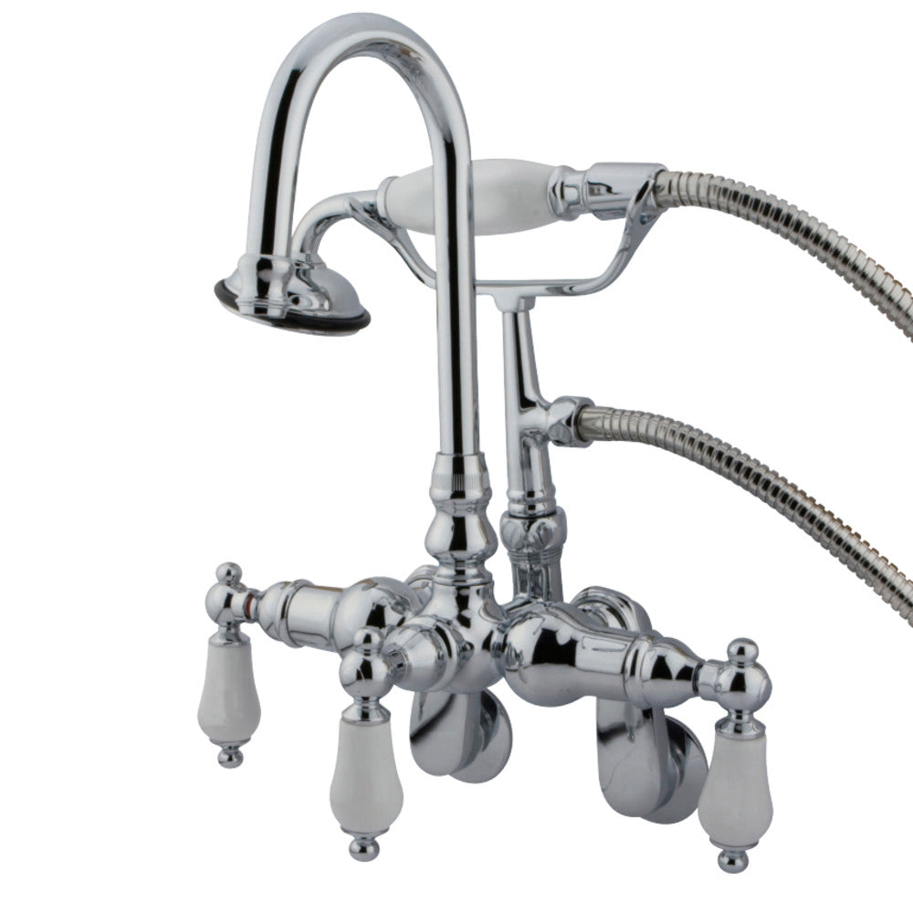Kingston Brass CC306T1 Vintage Adjustable Center Wall Mount Tub Faucet, Polished Chrome - BNGBath