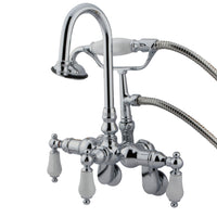 Thumbnail for Kingston Brass CC306T1 Vintage Adjustable Center Wall Mount Tub Faucet, Polished Chrome - BNGBath