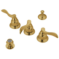 Thumbnail for Kingston Brass KB8322NFL NuWave French Bidet Faucet with Brass Pop-Up, Polished Brass - BNGBath