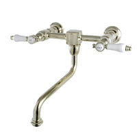 Thumbnail for Kingston Brass KS1212BPL Bel-Air Wall Mount Bathroom Faucet, Polished Brass - BNGBath