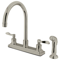 Thumbnail for Kingston Brass KS8798DFL 8-Inch Centerset Kitchen Faucet, Brushed Nickel - BNGBath