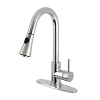 Thumbnail for Gourmetier LS8721DL Concord Single-Handle Pull-Down Kitchen Faucet, Polished Chrome - BNGBath