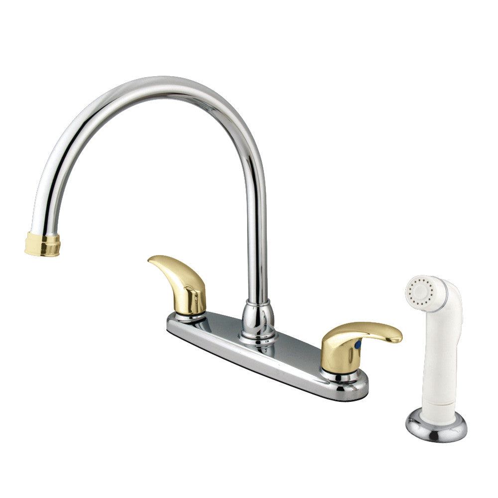 Kingston Brass KB6794LL Legacy 8-Inch Centerset Kitchen Faucet, Polished Chrome/Polished Brass - BNGBath