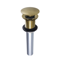 Thumbnail for Kingston Brass EV7002 Push Pop-Up Drain without Overflow Hole, 22 Gauge, Polished Brass - BNGBath