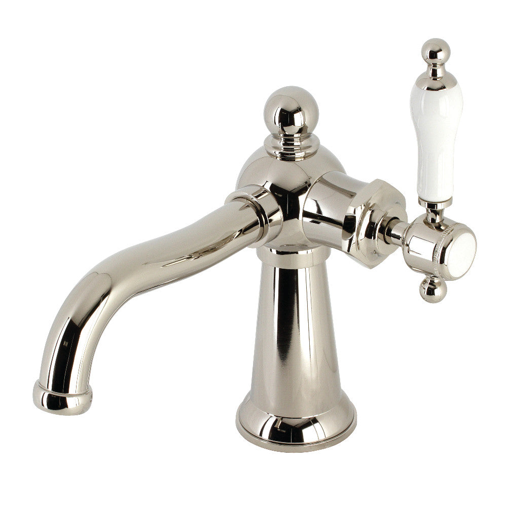Kingston Brass KS154KLPN Nautical Single-Handle Bathroom Faucet with Push Pop-Up, Polished Nickel - BNGBath