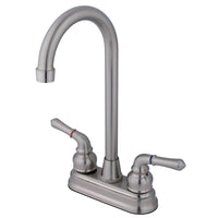 Thumbnail for Kingston Brass GKB498 Water Saving Magellan Bar Faucet with Lever Handles, Brushed Nickel - BNGBath