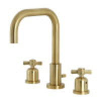 Thumbnail for Kingston Brass FSC8933ZX Millennium Widespread Bathroom Faucet with Brass Pop-Up, Brushed Brass - BNGBath