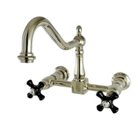 Thumbnail for Kingston Brass KS1242PKX Duchess Wall Mount Bridge Kitchen Faucet, Polished Brass - BNGBath