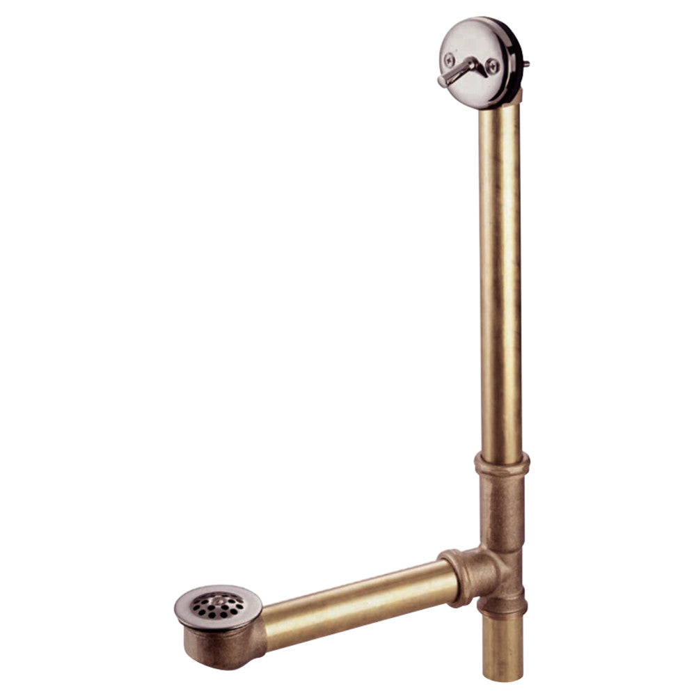 Kingston Brass PDTL1188 18" Trip Lever Waste with Overflow with Grid, Brushed Nickel - BNGBath