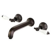 Thumbnail for Kingston Brass KS4125PL Metropolitan 2-Handle Wall Mount Bathroom Faucet, Oil Rubbed Bronze - BNGBath