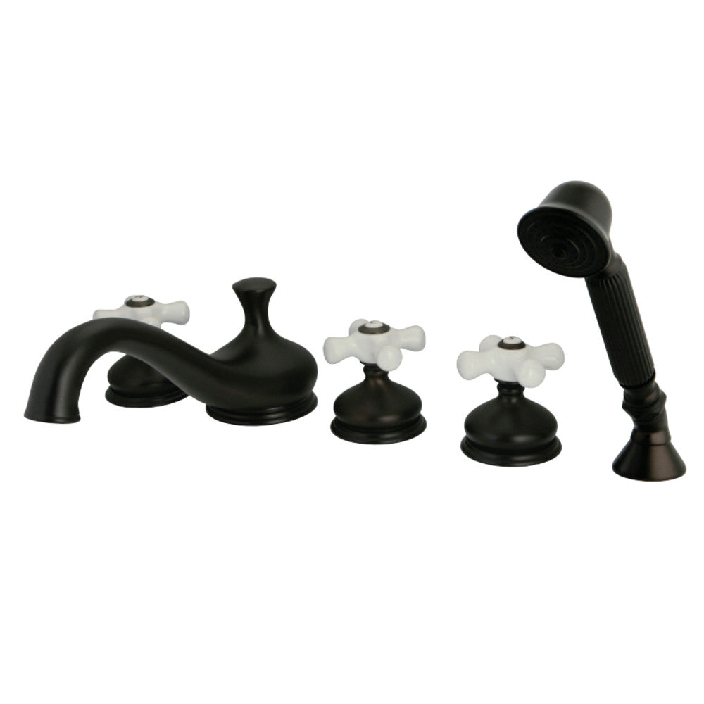 Kingston Brass KS33355PX Roman Tub Faucet with Hand Shower, Oil Rubbed Bronze - BNGBath