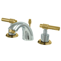 Thumbnail for Kingston Brass KS2954ML Mini-Widespread Bathroom Faucet, Polished Chrome/Polished Brass - BNGBath
